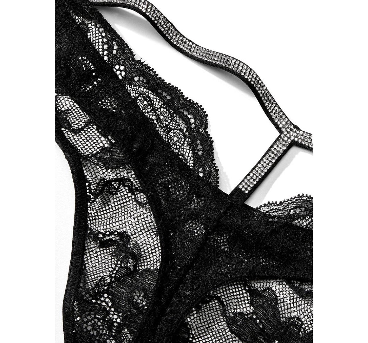 Трусики Shine Strap Cutout Back Thong Panty black