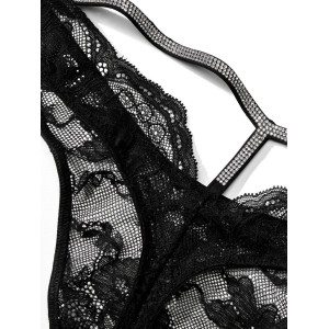Трусики Shine Strap Cutout Back Thong Panty black
