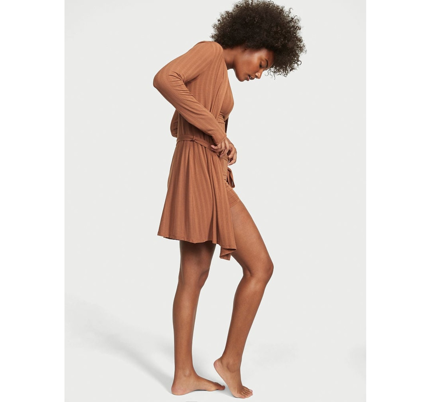 Пижама Luxe Modal Ribbed 3-Piece Set Caramel 