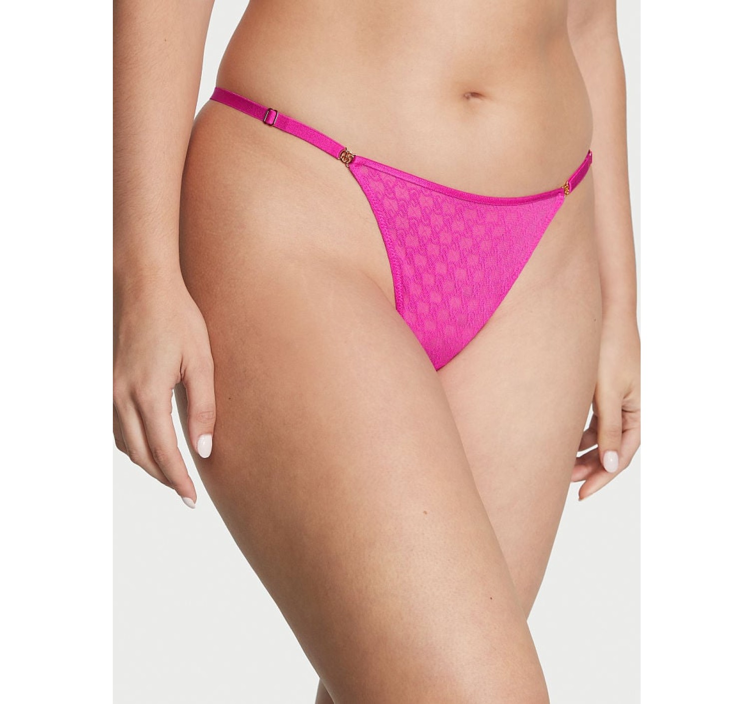Трусики Icon Lace Adjustable String Thong Panty Fuchsia Frenzy