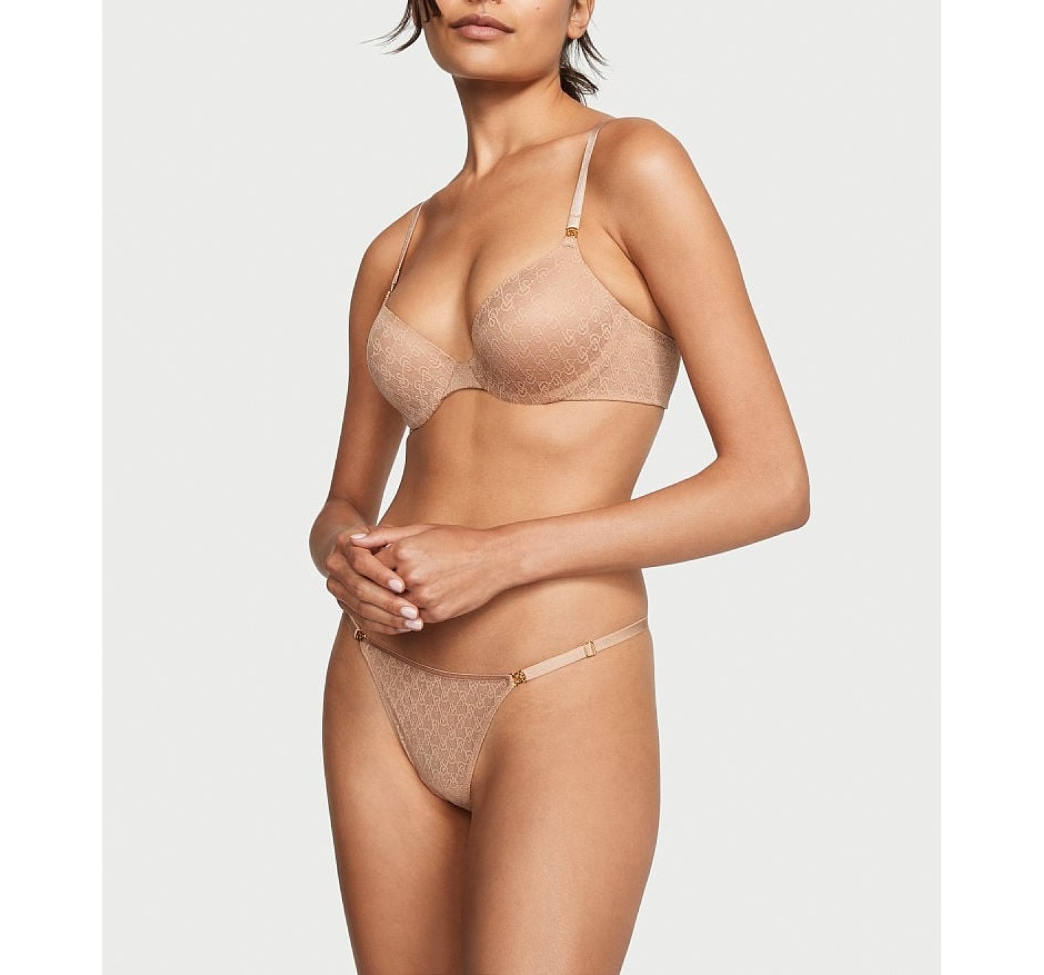 Комплект білизни Icon by Victoria's Secret Push-Up Demi Bra Praline Set