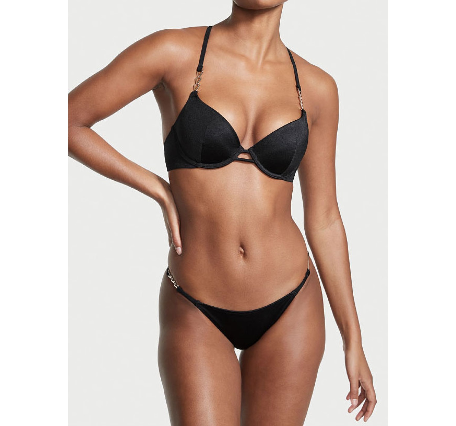Купальник Chain Strap Push-Up Black Swimsuit