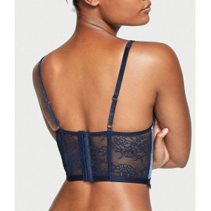 Комплект білизни DREAM ANGELS Lace & Velvet Shine Strap Corset Top Bra set Noir Navy