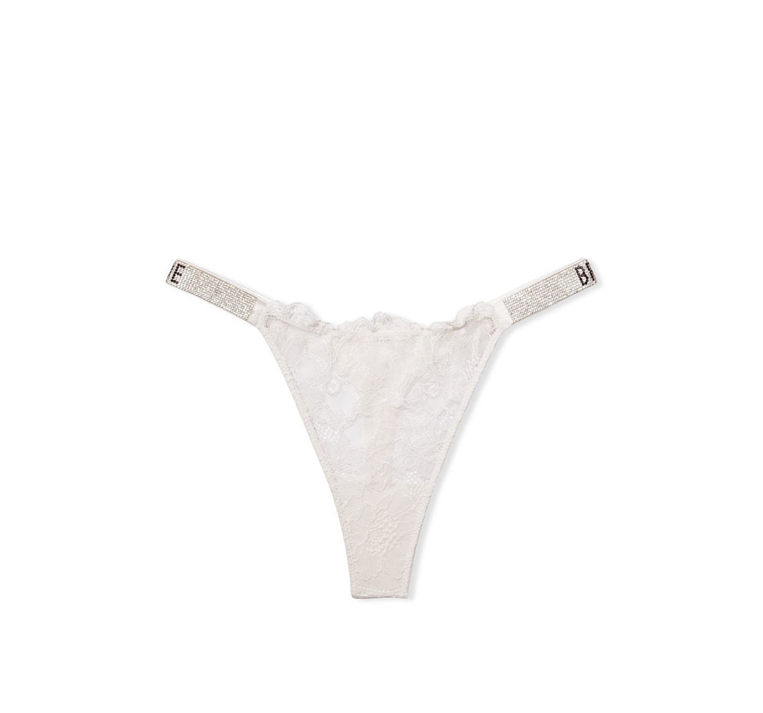 Білий комплект білизни Вікторія Сікрет Unlined Lace Shine Strap Balconette Bra set