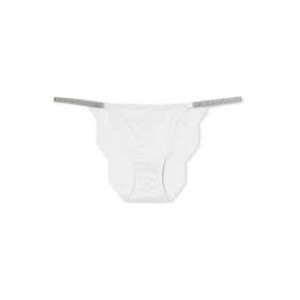 Білий комплект білизни Вікторія Сікрет Unlined Lace Shine Strap Balconette Bra set