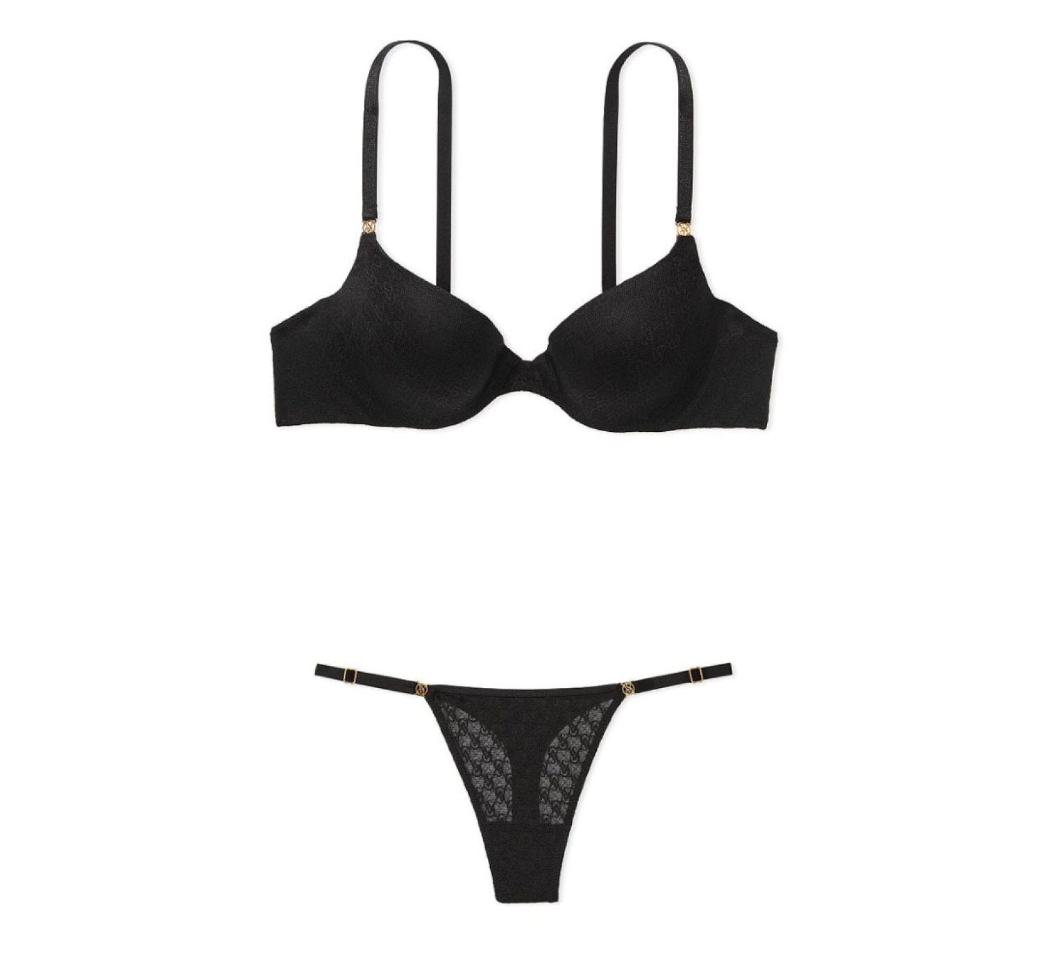 Комплект білизни Icon by Victoria's Secret Push-Up Demi Bra Black Set