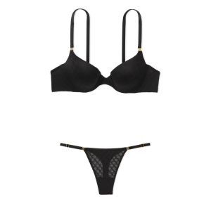Комплект білизни Icon by Victoria's Secret Push-Up Demi Bra Black Set