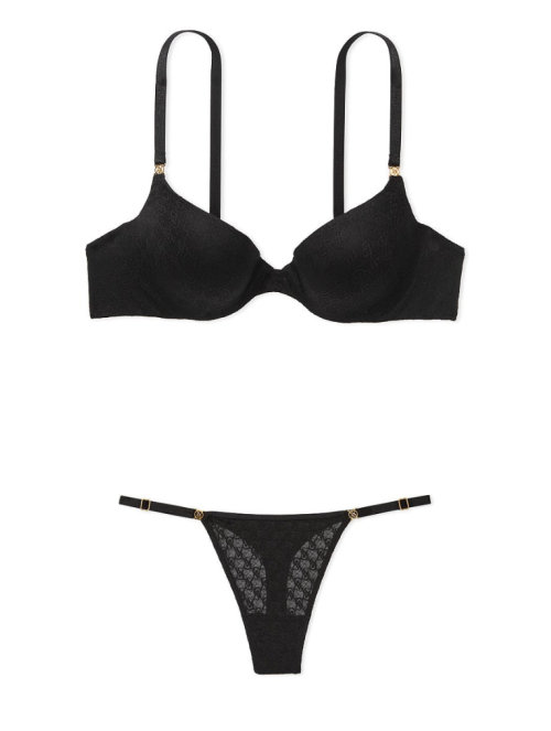 Комплект білизни Icon by Victoria's Secret Push-Up Demi Bra Black Set