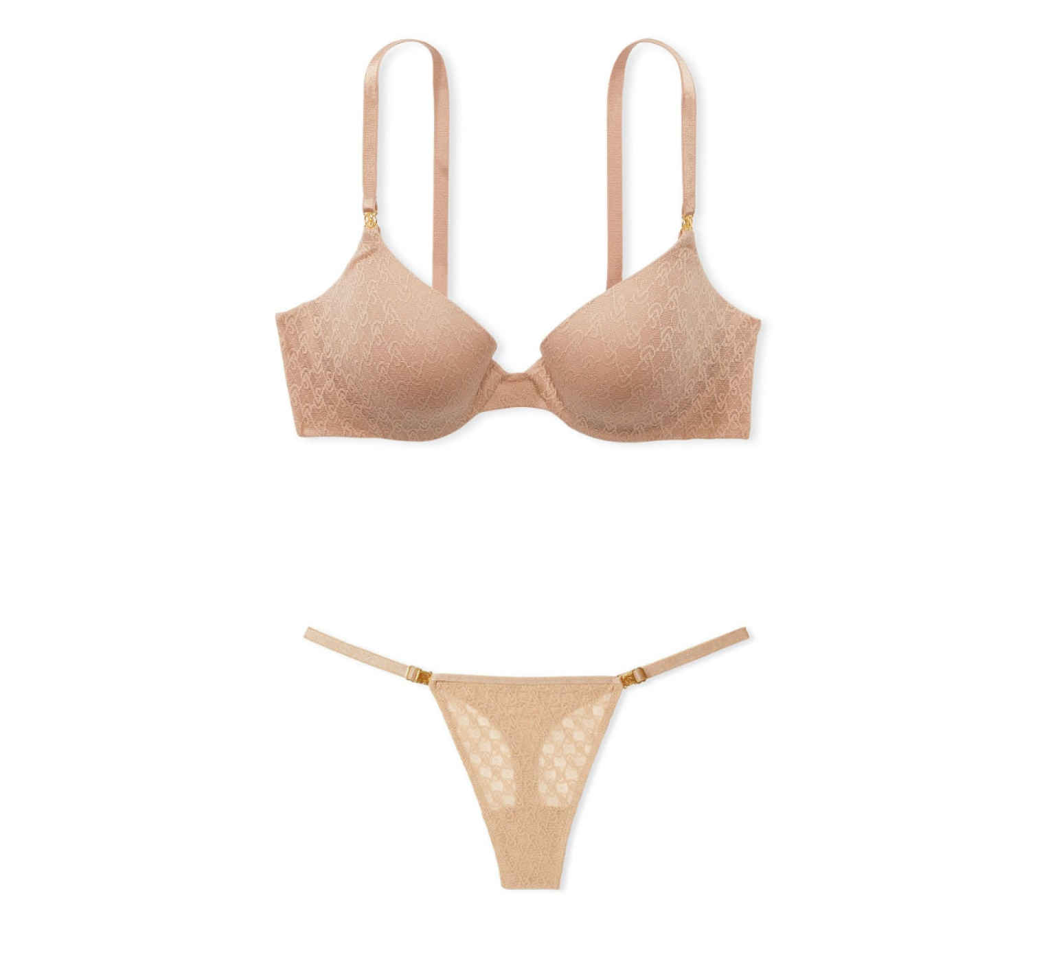 Комплект білизни Icon by Victoria's Secret Push-Up Demi Bra Praline Set