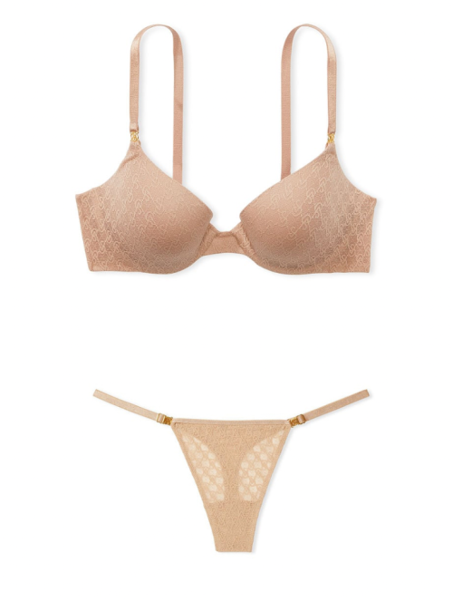 Комплект білизни Icon by Victoria's Secret Push-Up Demi Bra Praline Set