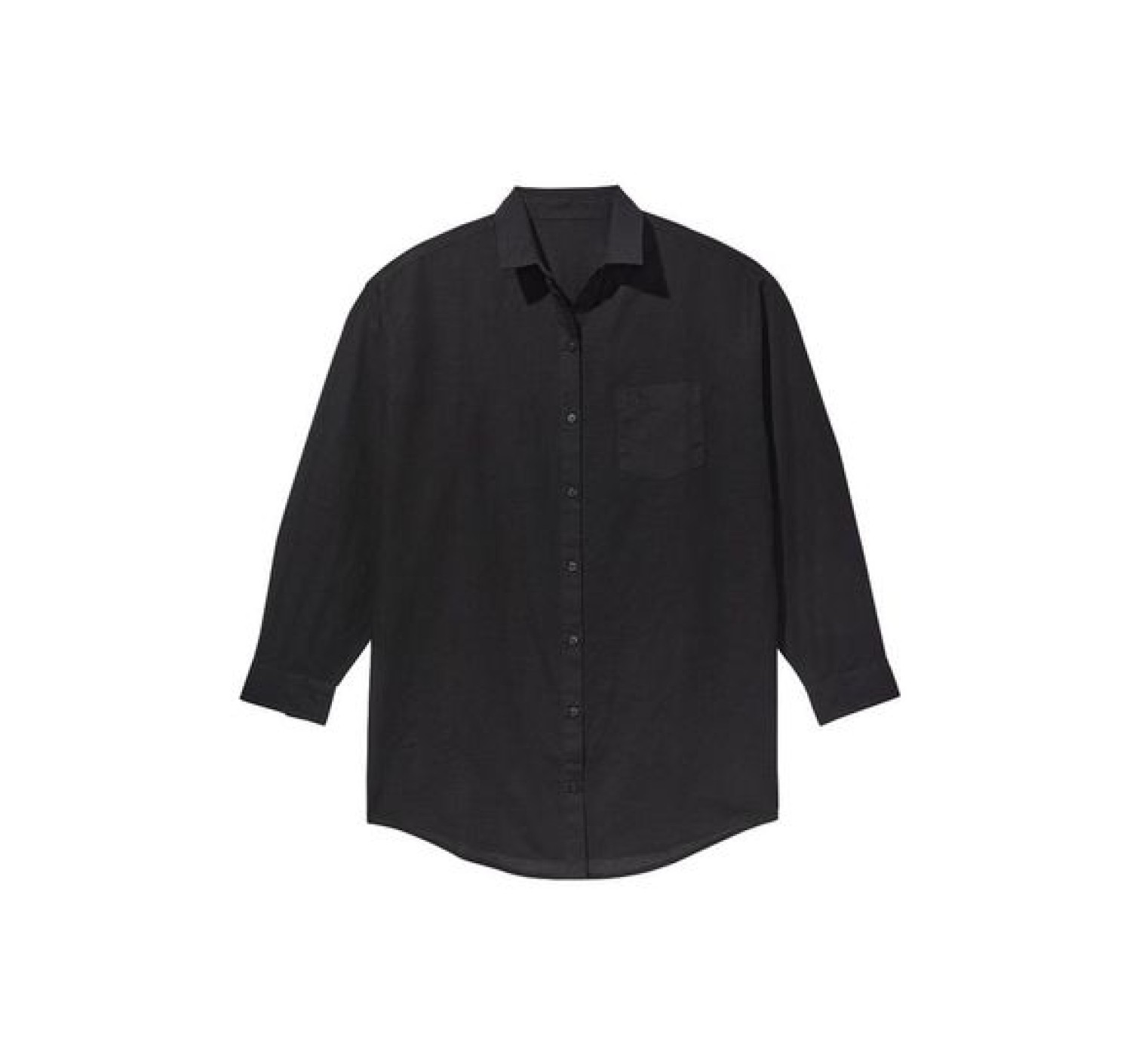 Сорочка Oversized Linen Shirt Cover Up Black