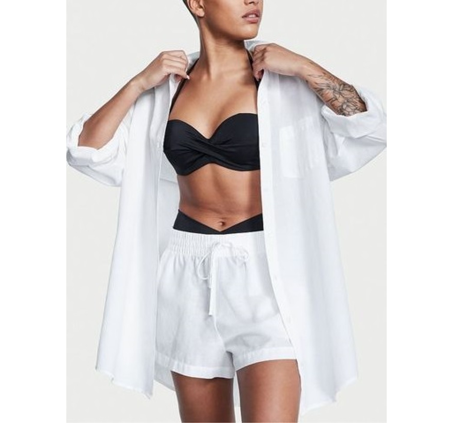 Рубашка Oversized Linen Shirt Cover Up White