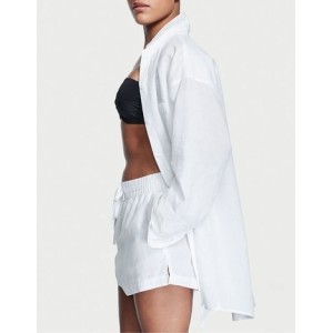 Рубашка Oversized Linen Shirt Cover Up White
