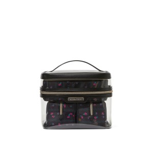 Набор косметичек 4-Piece Makeup Bag Black Ditsy Floral