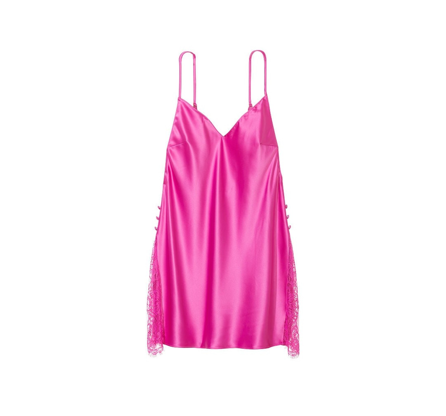 Пеньюар Satin Plunge Lace Slip Pink