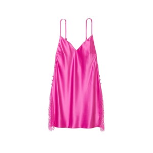 Пеньюар Satin Plunge Lace Slip Pink
