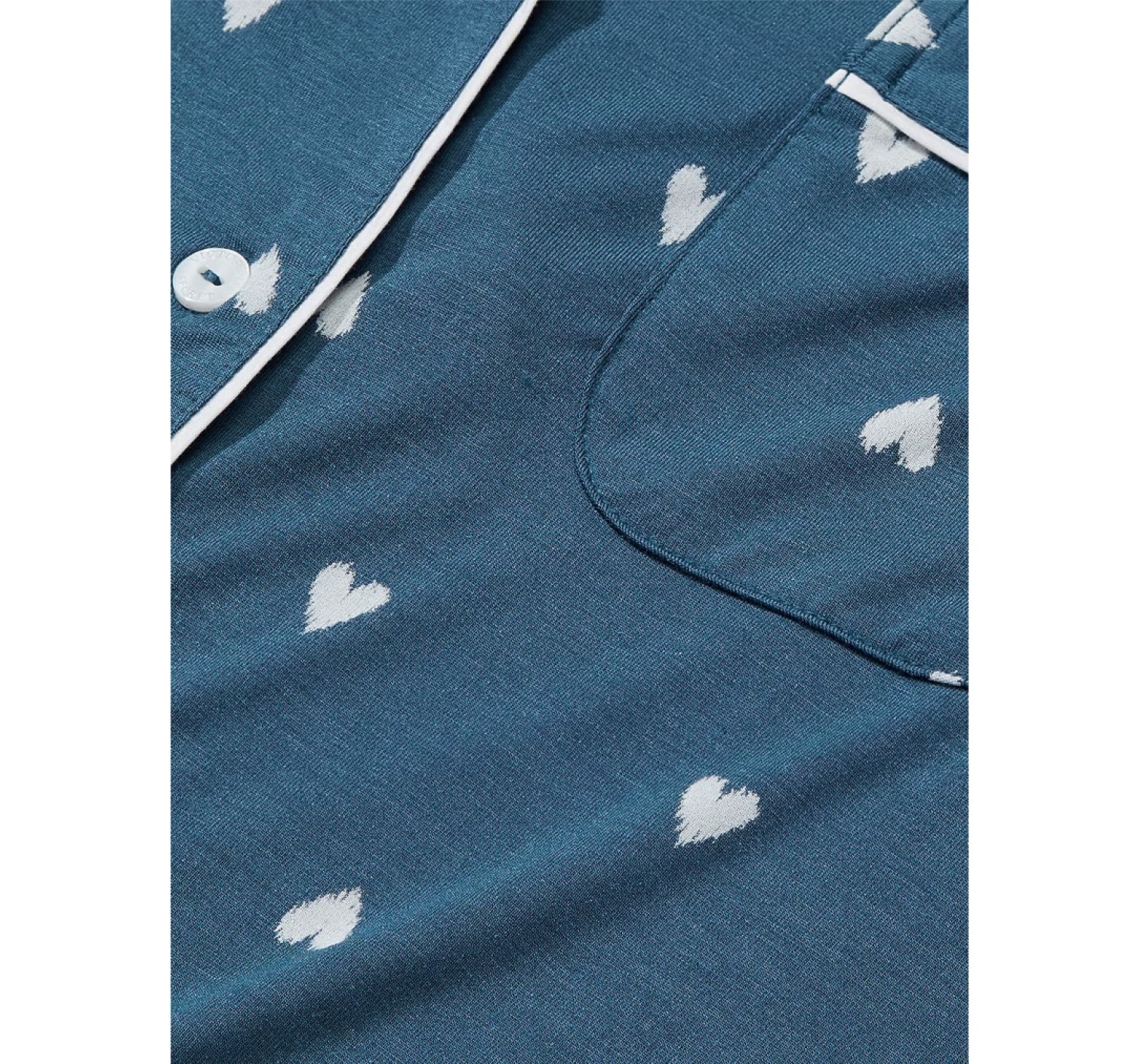 Пижама Modal Long Pajama Set Blue heart