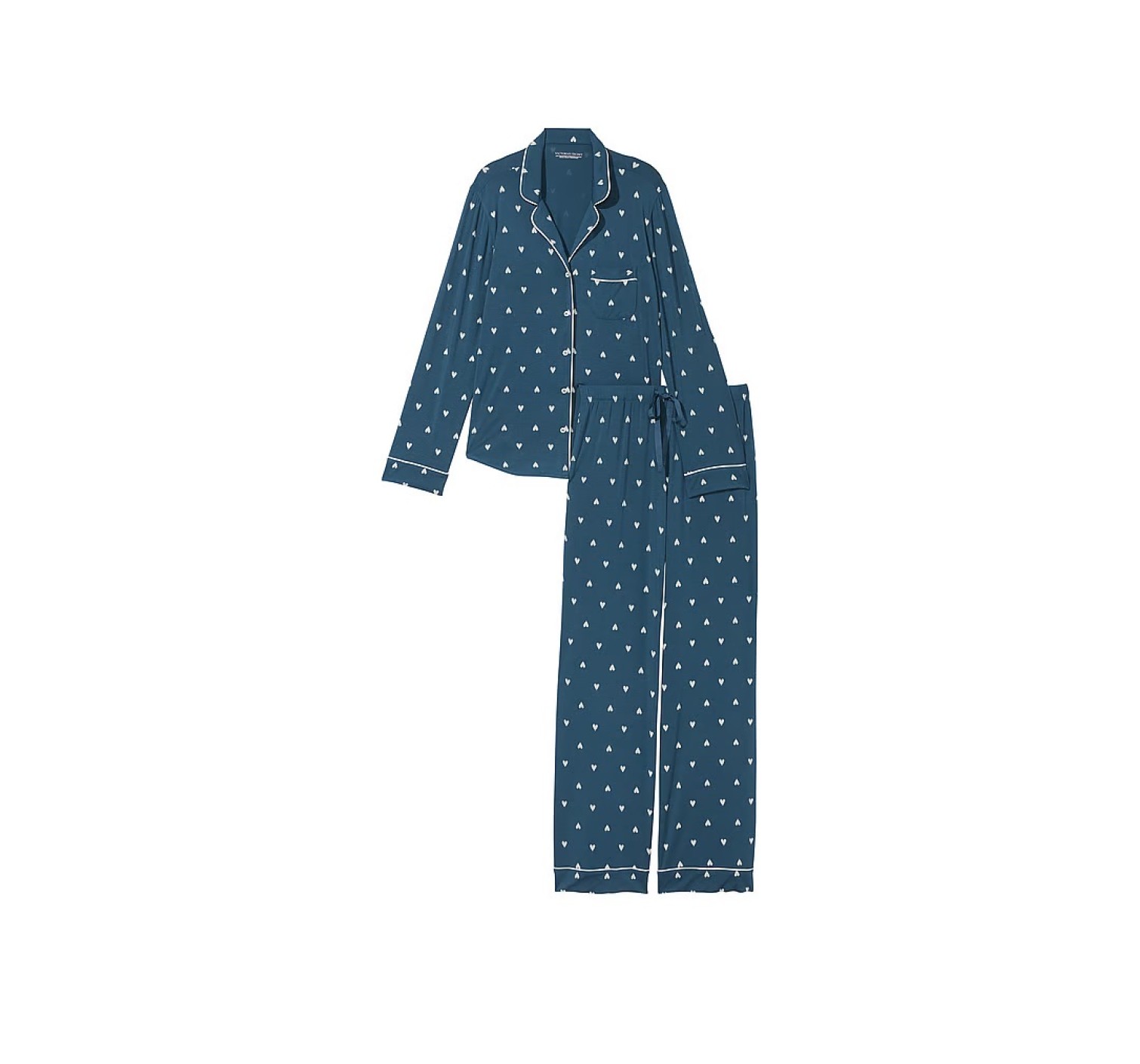 Пижама Modal Long Pajama Set Blue heart