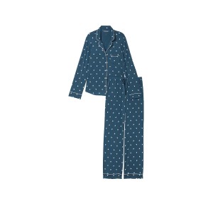 Пижама Modal Long Pajama Set Blue heart