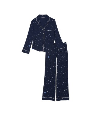 Пижама Modal Long Pajama Set Tranquil Blue Moon & Stars 