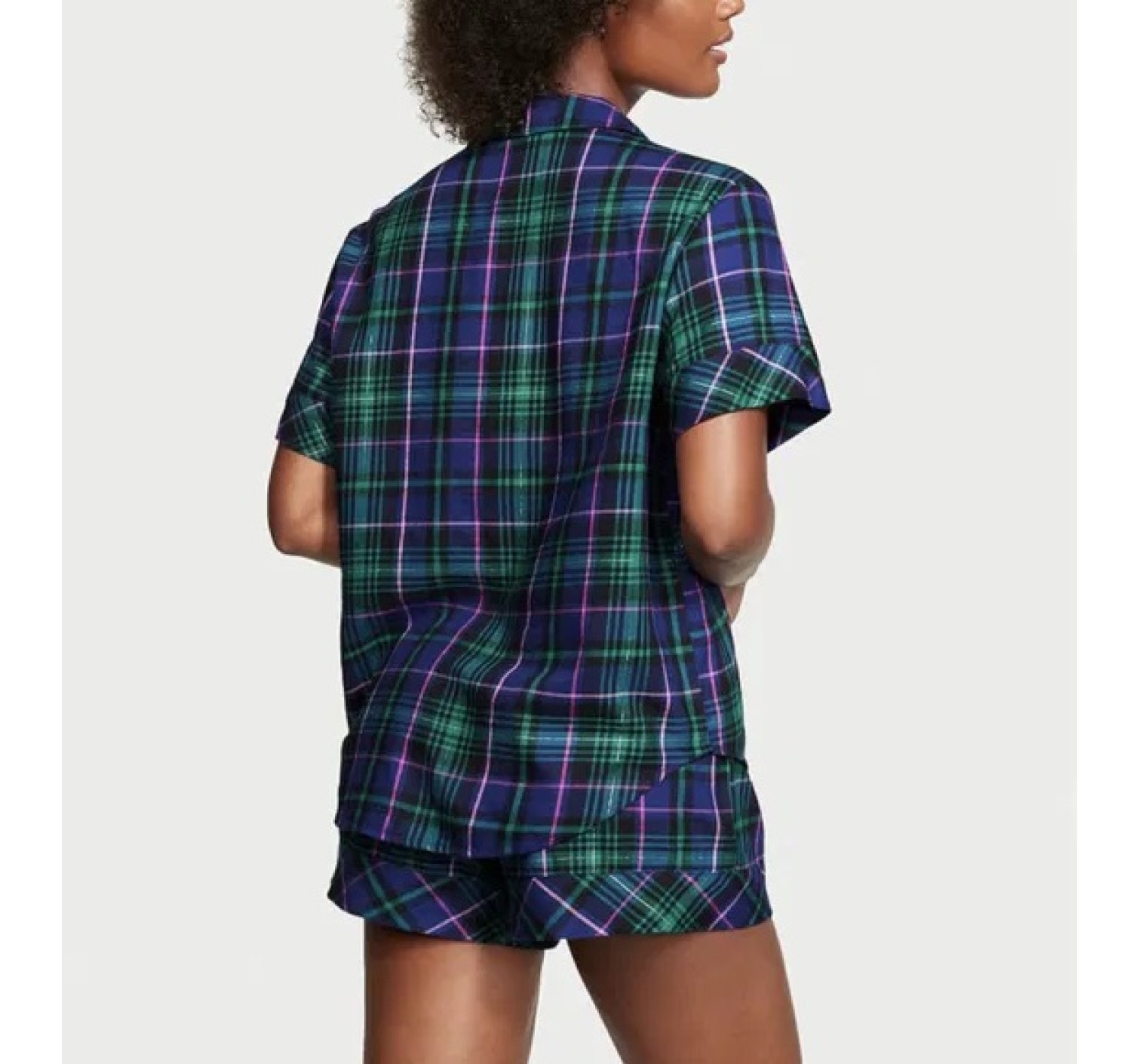 Піжама Flannel Short Pajama Set Blue Plaid