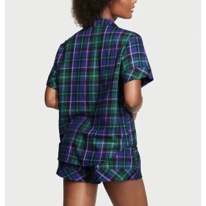 Піжама Flannel Short Pajama Set Blue Plaid