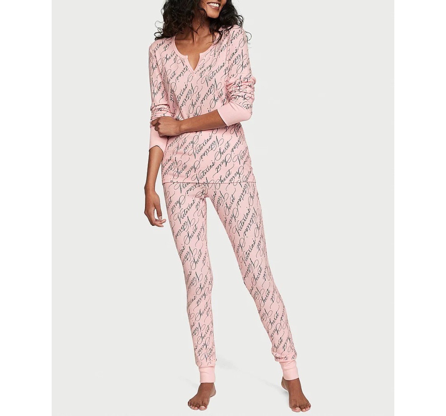 Пижама Thermal Long Pajama Set Pretty Blossom Vs Script