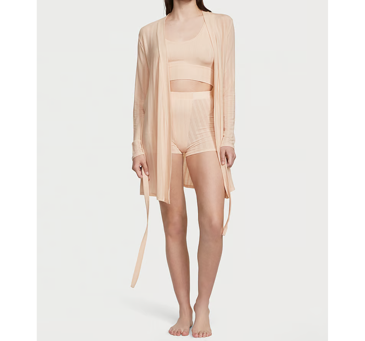 Пижама Luxe Modal Ribbed 3-Piece Set Marzipan