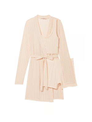 Пижама Luxe Modal Ribbed 3-Piece Set Marzipan