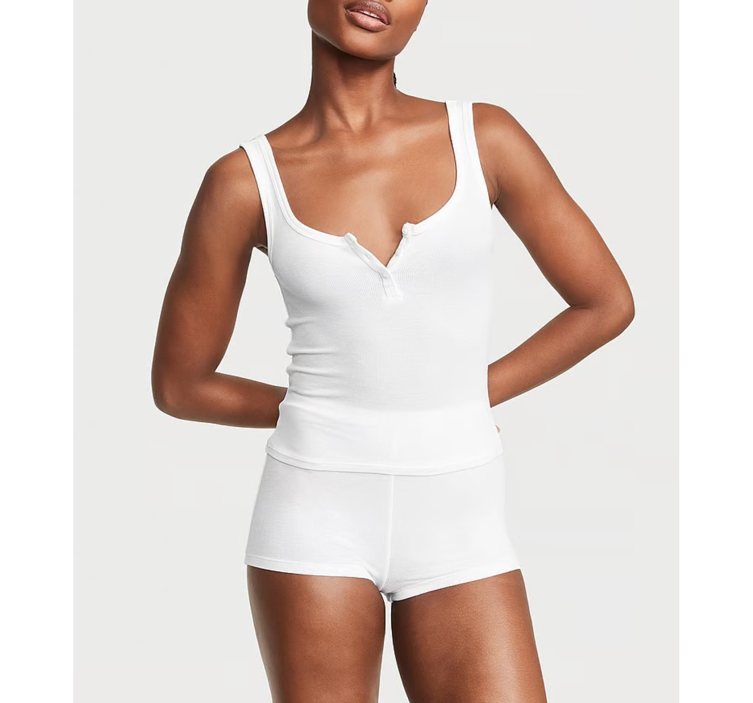 Пижама Ribbed Cami & Short Set white