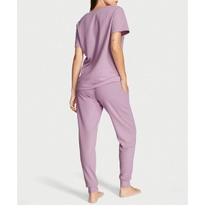 Піжама Glow Waffle Tee and Jogger Set Lilac