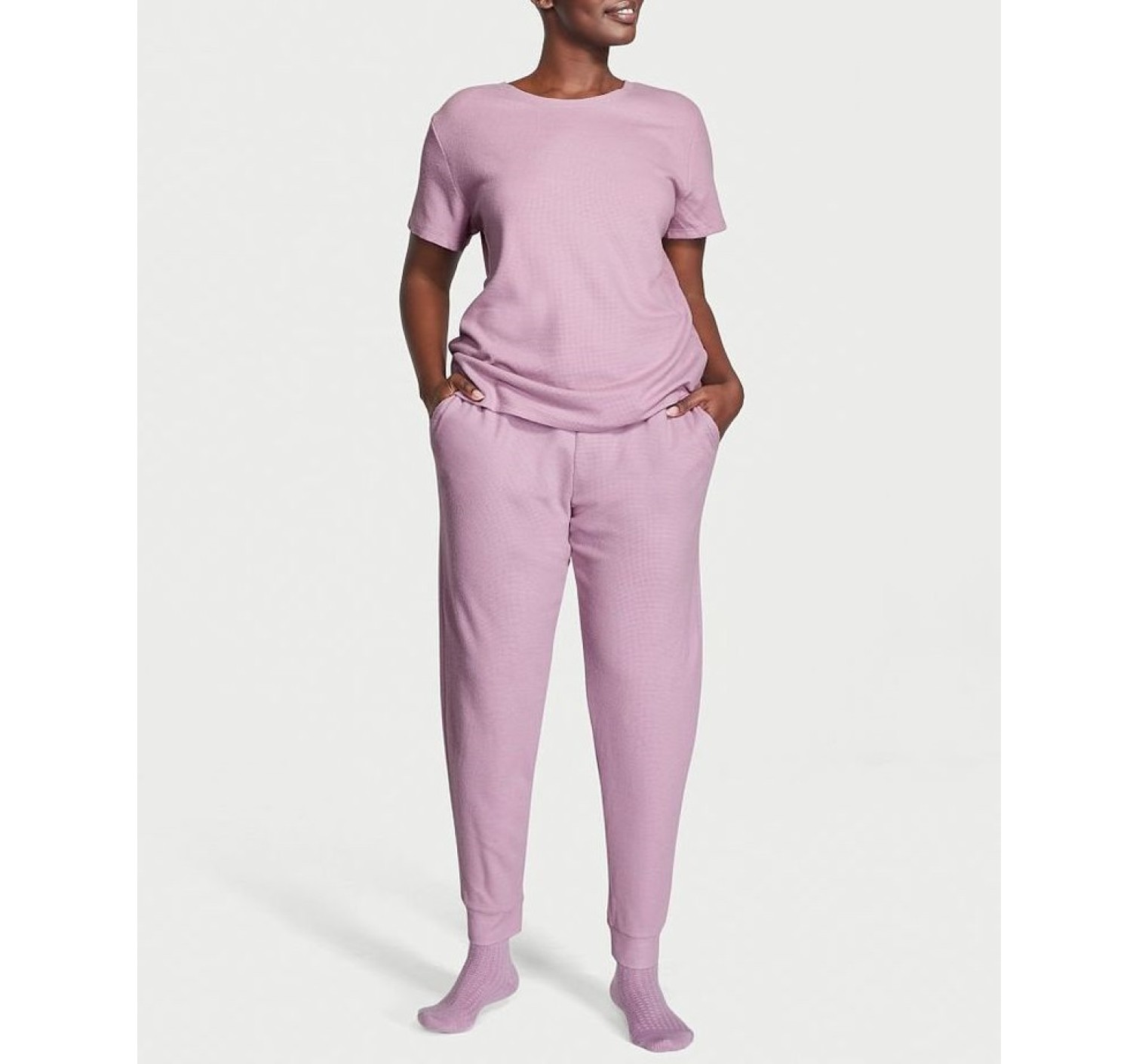 Піжама Glow Waffle Tee and Jogger Set Lilac