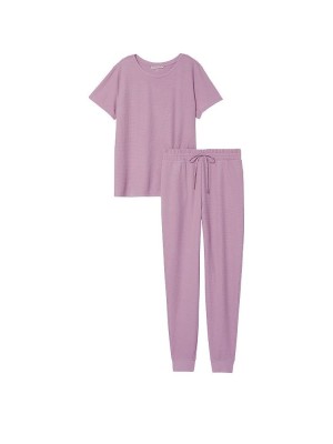 Піжама Glow Waffle Tee and Jogger Set Lilac