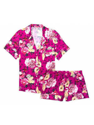 Сатинова піжама Satin Short PJ Set Flower print