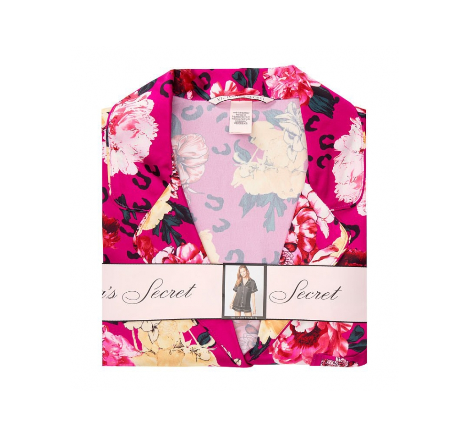Сатиновая пижама Satin Short PJ Set Flower print
