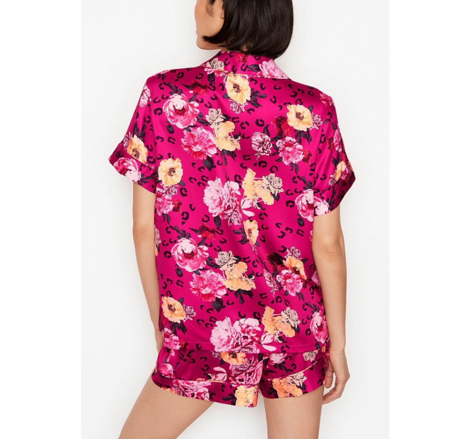 Сатиновая пижама Satin Short PJ Set Flower print