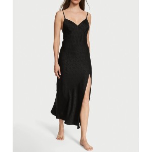 Пеньюар Icon Satin Midi Slip Black