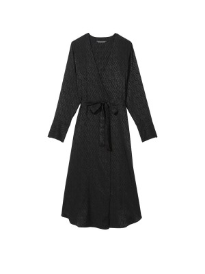 Халат Icon Satin Long Robe Black