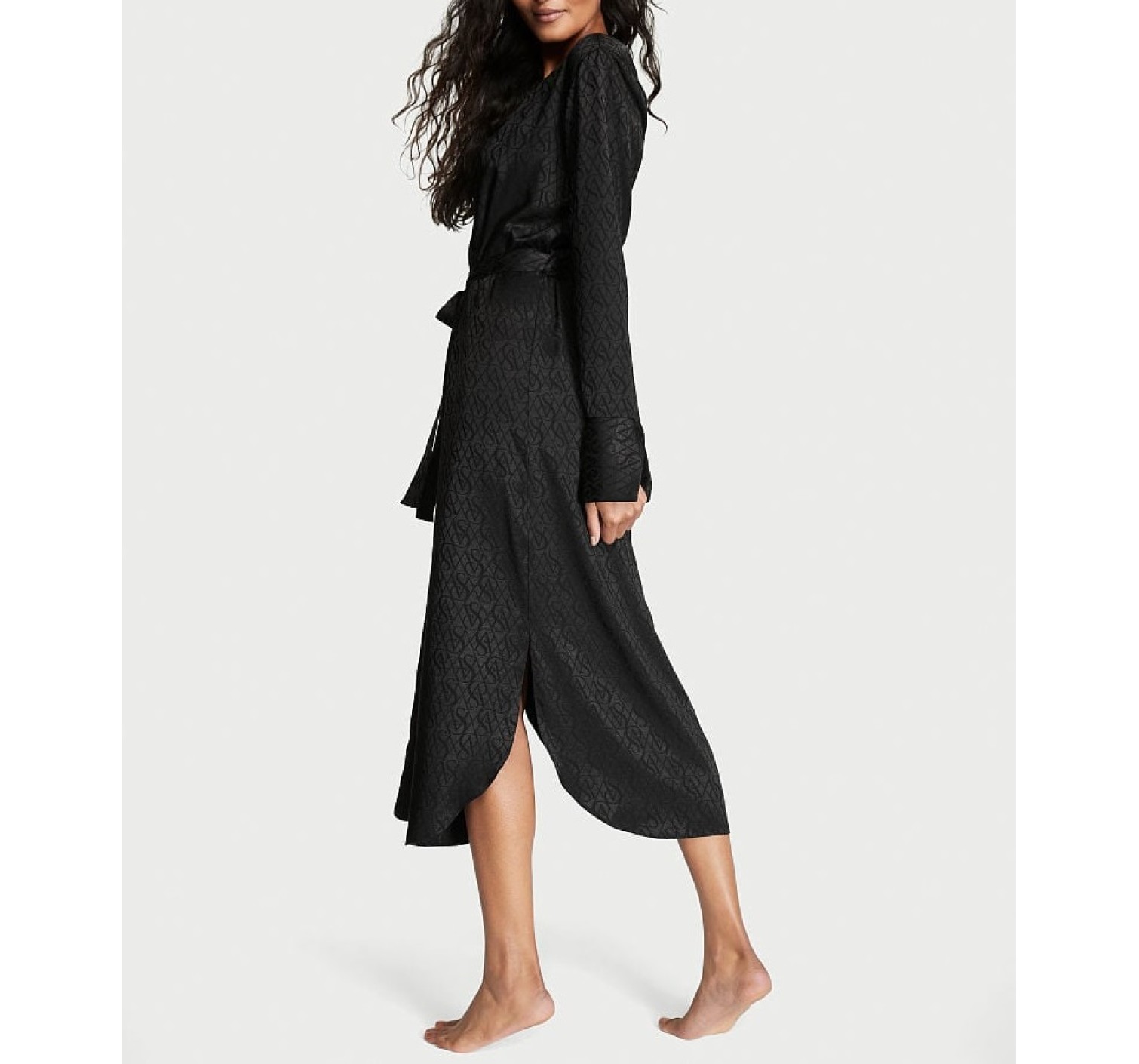 Халат Icon Satin Long Robe Black