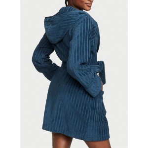 Халат Виктория Сикрет Terry Hooded Short Robe Vs Blue