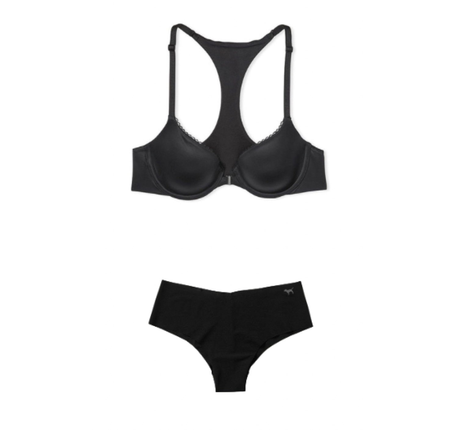 Комплект білизни Smooth Front Fastening Lightly Lined Demi Bra Black Set