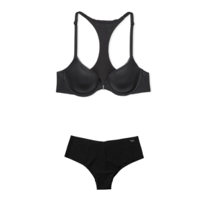 Комплект білизни Smooth Front Fastening Lightly Lined Demi Bra Black Set