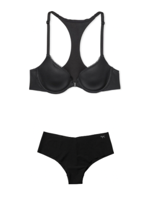 Комплект білизни Smooth Front Fastening Lightly Lined Demi Bra Black Set