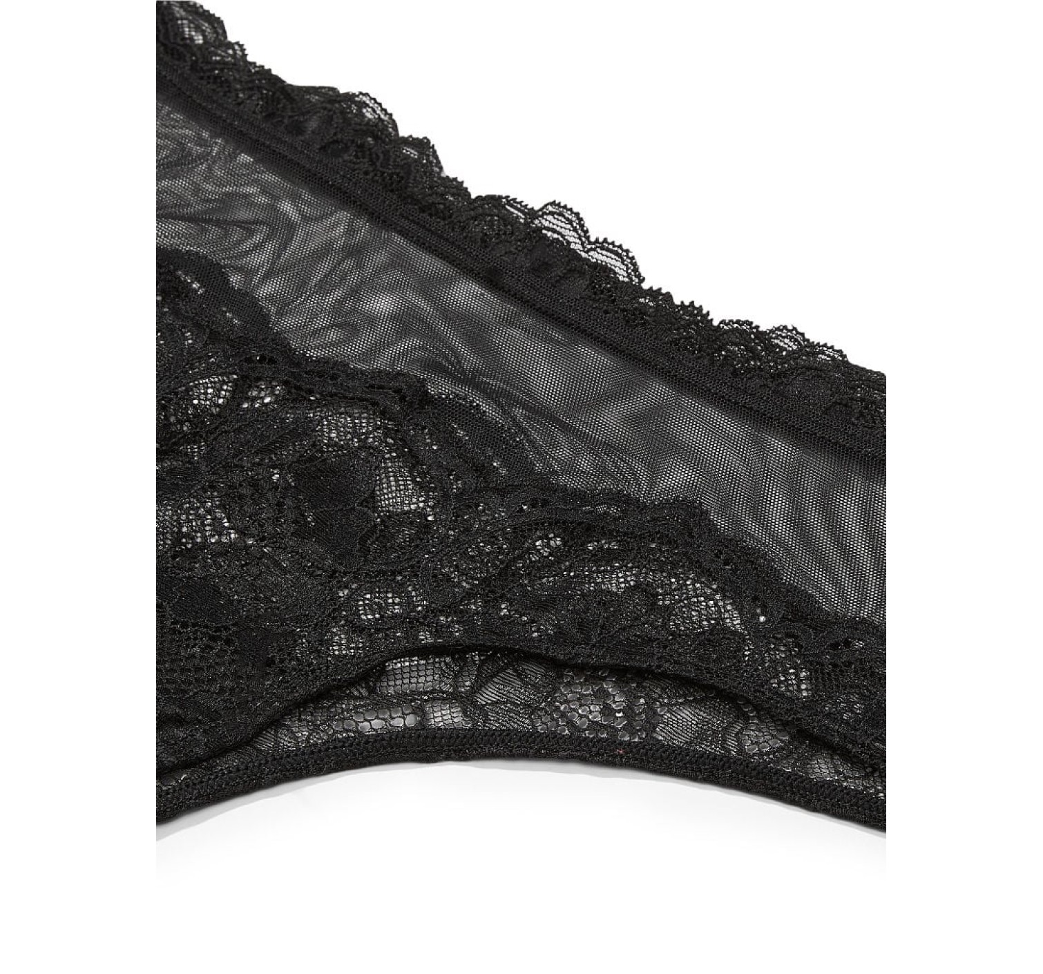 Трусики Lace & Mesh Cheeky Panty Black