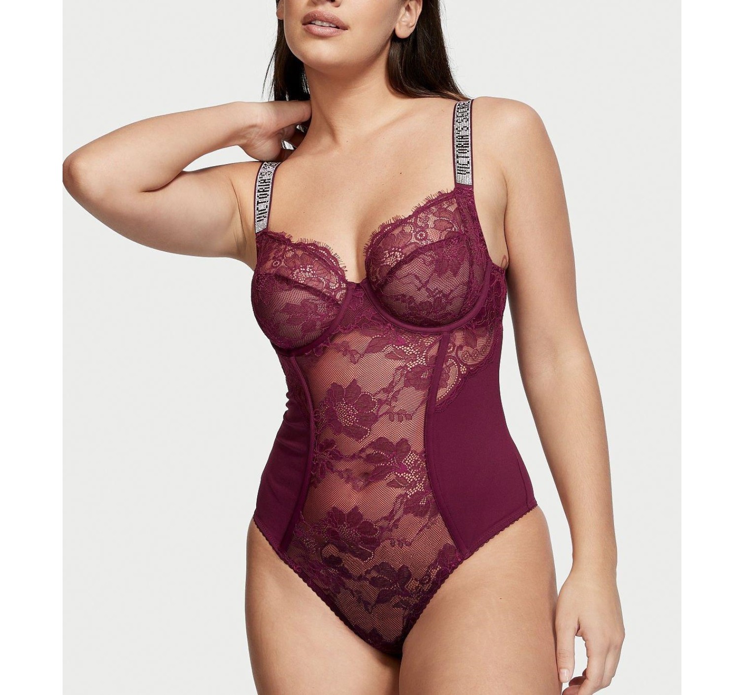Боді The Fabulous Full Cup Shine Lace Teddy Red