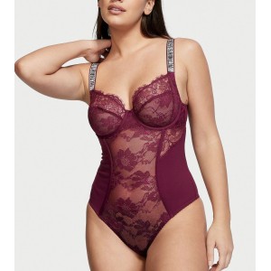 Боді The Fabulous Full Cup Shine Lace Teddy Red