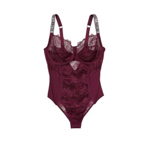 Боді The Fabulous Full Cup Shine Lace Teddy Red