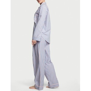 Пижама Cotton Long Pajama Set Pink Blue Stripe