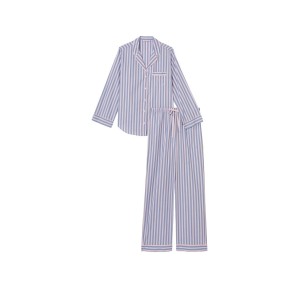 Пижама Cotton Long Pajama Set Pink Blue Stripe