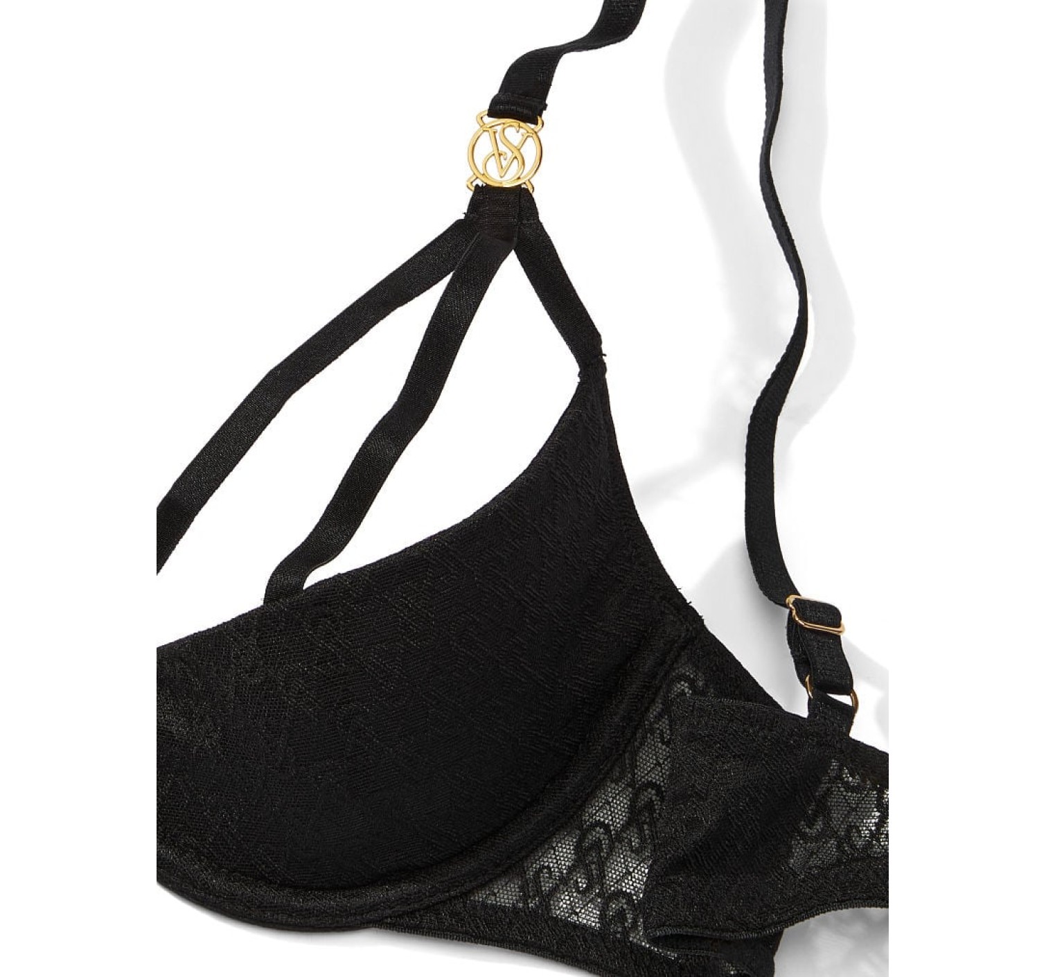 Комплект белья Logo Lace Open-Cup Demi Bra Black Set